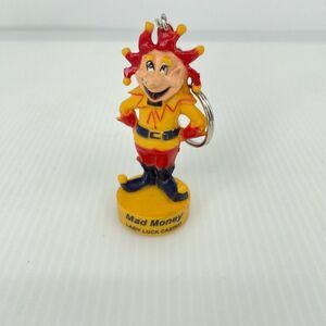 Vintage Mad Money Lady Luck Casino Figural Jester Advertising Keychain